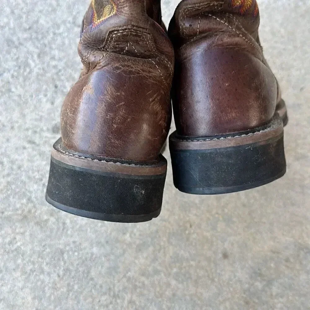 Justin Driller Western Work Boot Brown Men’s Size 9.5 Oil Resistant